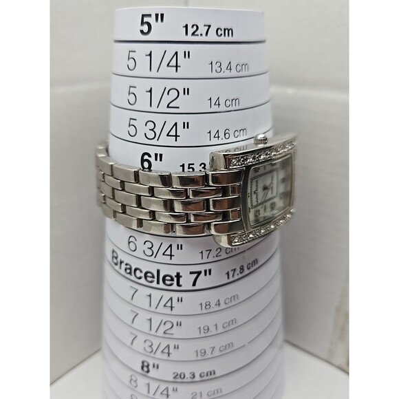 Anne Klein Diamond Dial Quartz Womens Watch Tank Bracelet New Battery 10/9089 - Picture 7 of 11